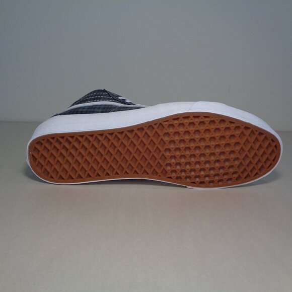 Vans Size 12 M Sk8-Hi TAPERED Black Plaid Canvas Sneakers New Women's Shoes - Picture 13 of 15